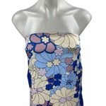 ZARA NEW  Multicolor Silky Satin Floral Sleeveless Strapless Tube Tank Dress XS Photo 2