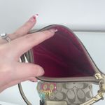 Coach Brown Logo Vibrant Graphic Studded Mini Wristlet Wallet Purse Photo 8