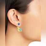 Zimmermann NWOT  Gold Star Earrings with Blue and Green Photo 3