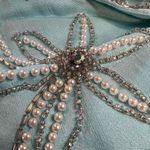 Vintage Blue Embroidered Cuff Long Sleeve Open Front Dressy Jacket Size M Photo 8