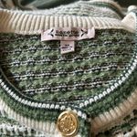 Nanette Lepore NWT Cardigan Green / Cream Cozy Boucle Tweed Cardigan Jacket XS Photo 5