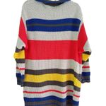 EXPRESS  Colorful Striped Loose Knit Open Front Longline Cardigan Sweater Size XS Photo 1