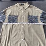 Women’s Beige & Sparkling Sequined Button Photo 7