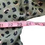 Mud Pie Women’s Flounce Peasant Tiered Green Leopard Animal Print Mini Dress med Photo 4