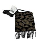 Velvet Beaded Leopard Mini Crossbody Shoulder Bag Black Photo 1