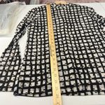 Anne Klein  Top Womens Medium Black White Mesh Lined Geometric Print Mock Neck Photo 11
