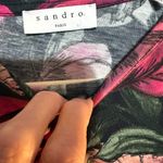 Sandro  Pink and Green Floral Short Sleeve Top Photo 2