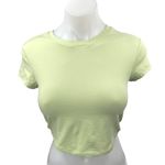 Alo Lime Green Short Sleeve Crew Neck Baby Tee T Shirt Yoga Athletic Crop Top S Photo 0