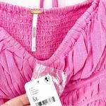 Free People NWT  Chloe Puff Sleeve Ruffle Hem Blouse M Pink Photo 4