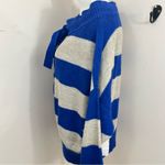 Free People Cassidy Cotton/ Linen Wide Stripe Off Shoulder Sweater Blue/… Photo 3