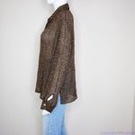 Silk Icon Collection 100% silk leopard animal print button down shirt, size L Brown Size L Photo 15