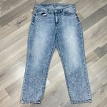 Soho  Pearl Embellished Pockets Stone Washed High Waist Crop Jeans Blue 10 Photo 2