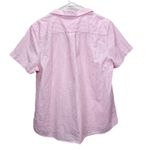 LL Bean Vacationland Seersucker Pink White Striped Popover Shirt Size LARGE Photo 7