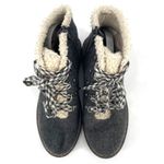 Steve Madden  Flannel Fleece Lined Check Lace Up Zip Ankle Boots Size 10 Gray‎ Photo 1