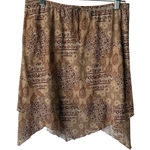 Wrap Around by Wrapper Y2k Skirt XL Paisley Boho Handkerchief‎ Hem Made in USA Brown Photo 0