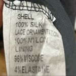 Carla Conti Gray Silk Dress Sheer Lace Overlay S Photo 5