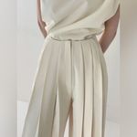 Commense Pleated High Waist Wide Leg Pants size M White Size M Photo 1