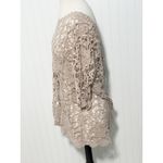 Umgee Crochet Knit Top Cream Beige Medium Bohemian Cottagecore 3/4 Sleeve Photo 5