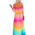 VICI Rainbow Skies off Shoulder Tiered Maxi Dress Photo 11
