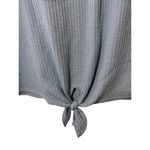 Gyft Blue Tie Front Waffle Knit 3/4th sleeve women's top Sz L Photo 1