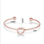 Rose Gold Love Knot Cuff Bangle Red Photo 1