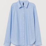 H&M Divided Cotton Blue Button Down Pinstripe Photo 0