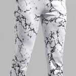 Buffbunny Collection Buffbunny Women’s M Untamed Jogger Sweatpants White Marble Loungewear Plush‎ NWT Photo 0