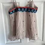 THML Women's M Beige Embroidered Boho Camisole Tank Top Boho Chic Photo 5