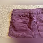 American Eagle  Outfitters Maroon Red Denim Distressed Stretch Shortie Jean Short Photo 8