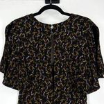 Free People Women's Meet Virginia Flora V-Neck Short Sleeve Romper Black Size 4 Photo 3