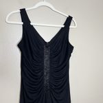 Black Y2K Dress Beaded Short 90s Friends Holiday Event Whimsigoth Goth Vampy 6p Photo 2