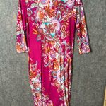 Bob Mackie  wearable art Woman XXS Vibrant Floral 3/4 Sleeve Floral Dress Nwt Photo 7
