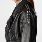 DKNY Victoria Embellished Moto Jacket Leather Jacket nwt Photo 2