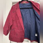 Modcloth Gold Label Cotton Legendary Lifestyle Blazer Maroon Cat Plus Size 1X Photo 2