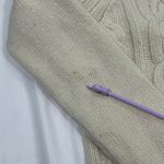 Gap Vintage  Wool Cashmere Cream Cable Knit Cardigan Button-Up‎ Sweater Womens M Photo 3