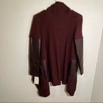 BLANK NYC Faux Leather Trim High Low Cardigan Permanent Marker Photo 8