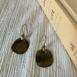 Dark Abalone Square Dangle Earring Vintage “Judith” Silver Brown Black Gray Jewelry Photo 6