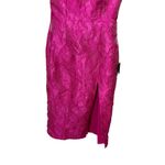 Lulus  Beloved Muse Hot Pink Floral Jacquard One Shoulder Midi Dress Small New Photo 7
