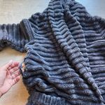 Anthropologie By Mariposa Fuzzy Robe Size XS/S Dark Gray Photo 8