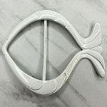 Vintage Metal White Fish Scarf Slide Shirt Tie Bar Belt Buckle Photo 0