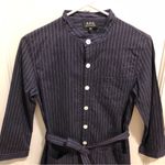 APC Constance shirt dress pin stripes Blue Size 4 Photo 3