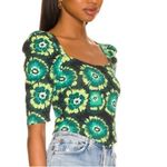 Free People  Give Me More Square Neck Puff Sleeve Crisscross Back Crop Top Small Photo 2