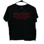 Netflix Black Gray  Stranger Things Design Top Shirt TV Show Women’s Size Large! Photo 0