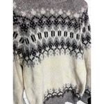 North Star Women's Size M Nordic Print Wool Pullover Sweater Neutral Gray Cream Size M Photo 2