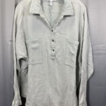 Source Unknown Peace Love World Shirt Womens Large Green Gauze Button Henley Tunic Top Photo 0