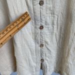 Free People Free People Long Sleeve Mini Dress Button Front Neutral Beige Boho size L Photo 4