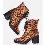 JustFab Syd Lace-Up Heeled Boot Leopard Size 9 NWT. Reg $64.95 Photo 4