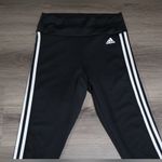 Adidas Climalite Women's Black High Waist Side Stripes Logo Active Leggings Sz M Size M Photo 1