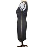 Calvin Klein NWT Black Sleeveless Sheath Dress with gold chain detail, Size 2 Photo 3