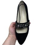 Bettye Muller Black Velvet Pointed Toe Flats Sequins Floral Embroidery Womens 7M Photo 14